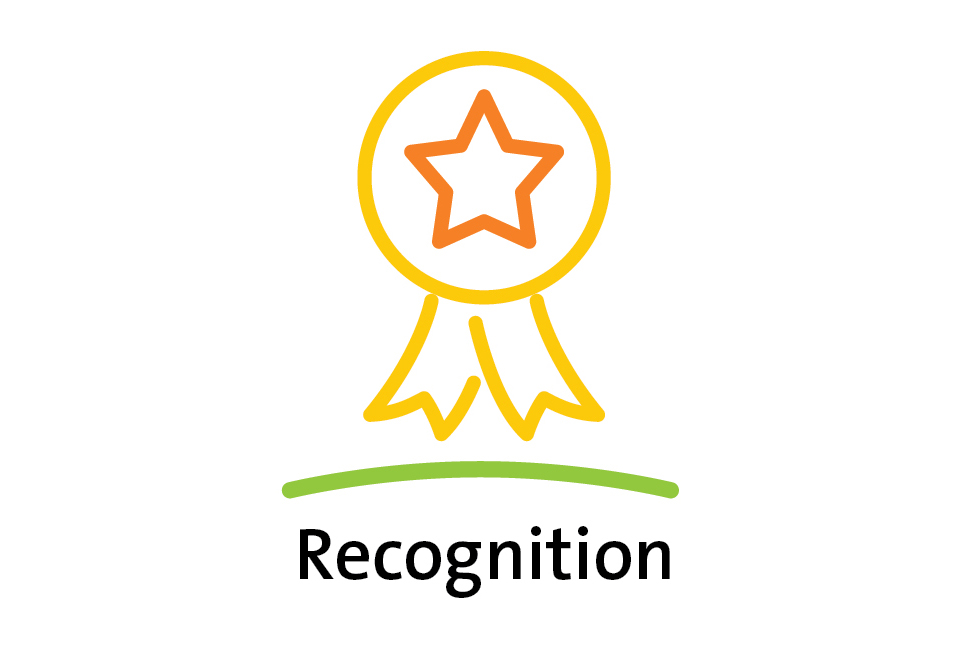 Recognition: ribbon with a star